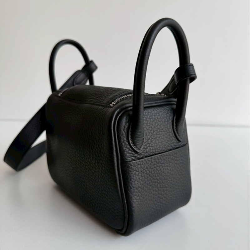 閒置新🆕 全配有購證🙌🏻 Hermès 愛馬仕 Mini Lindy 黑色銀釦二代-10
