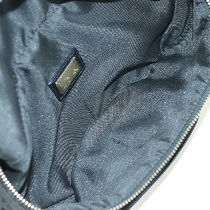 【日本直送】FENDI Zucchino帆布Mamma Baguette腰包 黑色金色 Auth am11355V-9