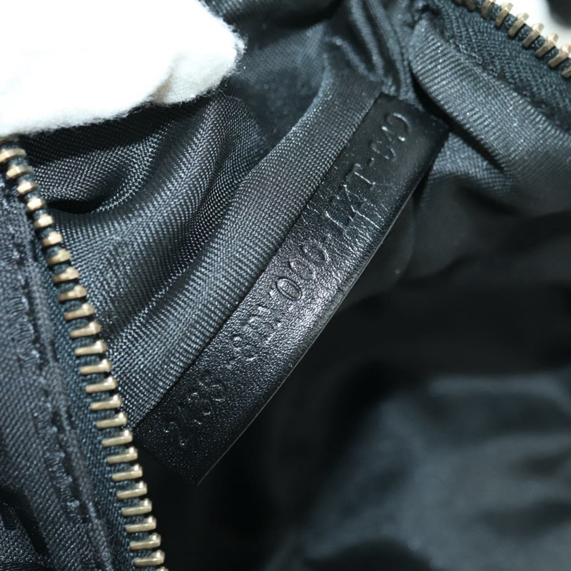 【日本直送】FENDI Zucchino帆布Mamma Baguette腰包 黑色金色 Auth am11355V-10