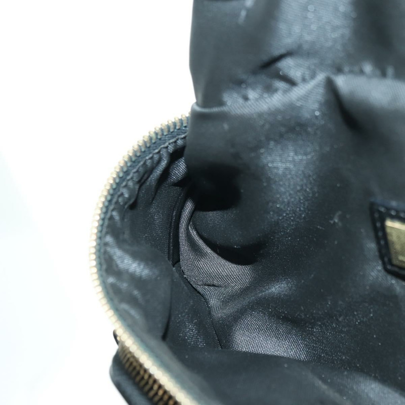 【日本直送】FENDI Zucchino帆布Mamma Baguette腰包 黑色金色 Auth am11355V-21