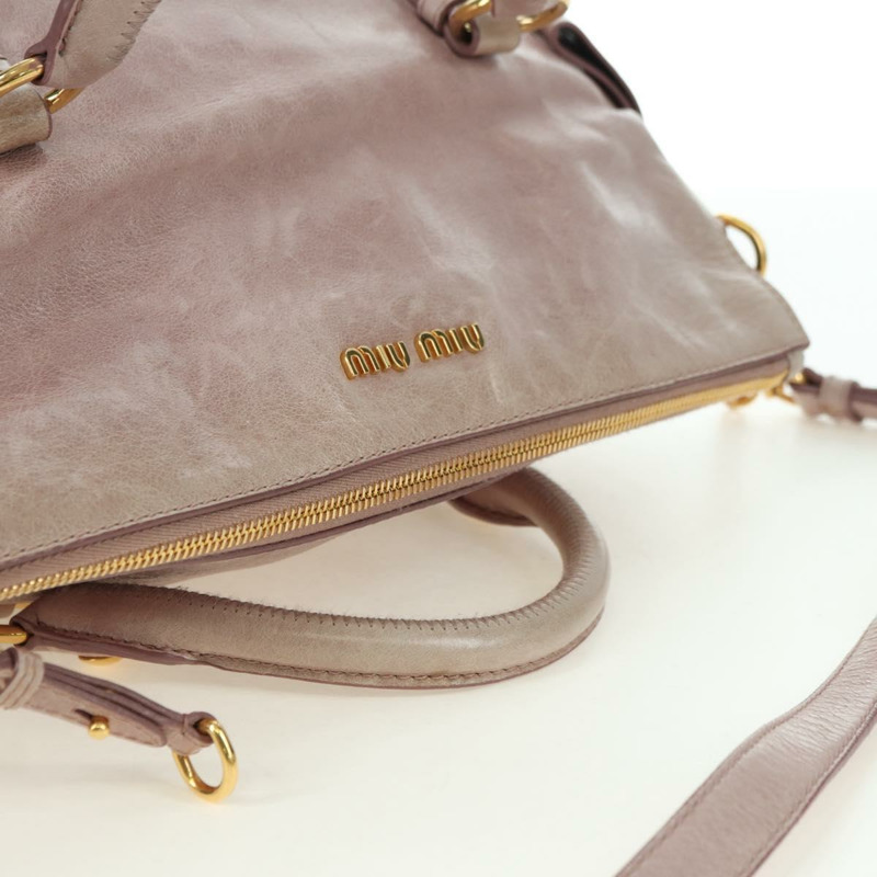【日本直送】Miu Miu Matelasse 手提包 皮革 2way 粉紅金配色 正品 yk20248SAM-5