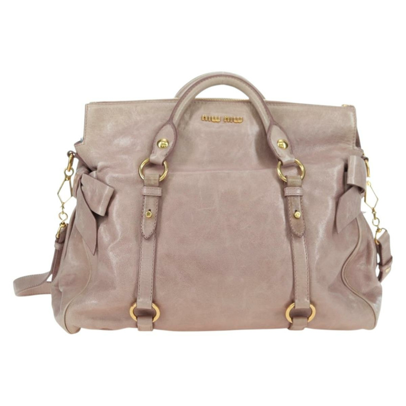 【日本直送】Miu Miu Matelasse 手提包 皮革 2way 粉紅金配色 正品 yk20248SAM-12