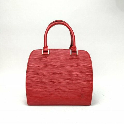 LOUIS VUITTON 紅色EPI水波紋牛皮1998中古手提保齡球包肩背包