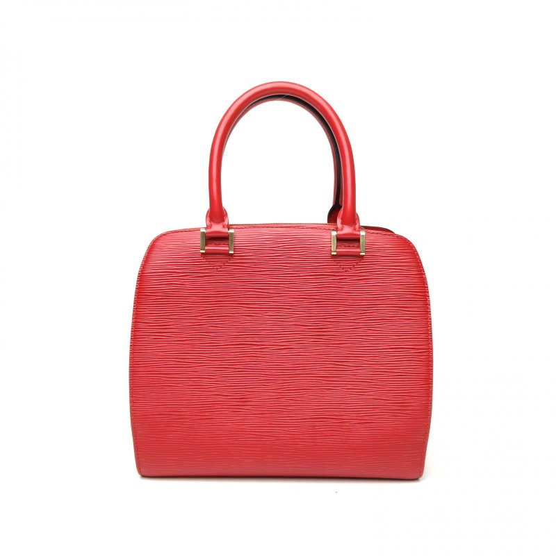 LOUIS VUITTON 紅色EPI水波紋牛皮1998中古手提保齡球包肩背包-2