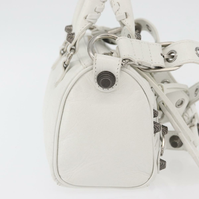 【日本直送】BALENCIAGA Lucagol XS 迷你旅行包 皮革 兩用 白色 743356 正品 ka3870SAV-3