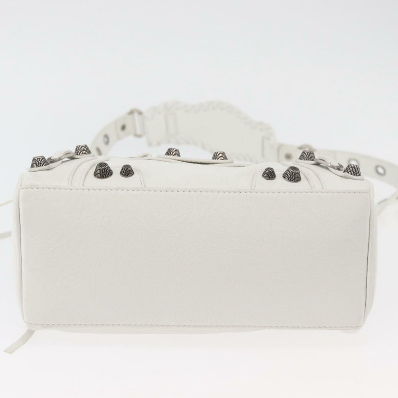 【日本直送】BALENCIAGA Lucagol XS 迷你旅行包 皮革 兩用 白色 743356 正品 ka3870SAV-4