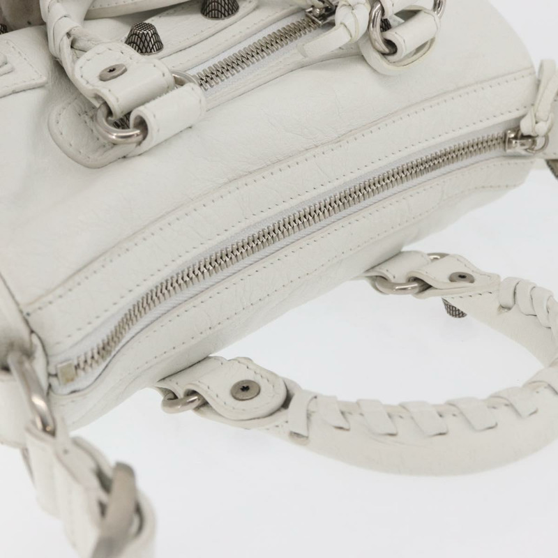 【日本直送】BALENCIAGA Lucagol XS 迷你旅行包 皮革 兩用 白色 743356 正品 ka3870SAV-5