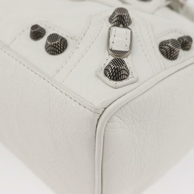 【日本直送】BALENCIAGA Lucagol XS 迷你旅行包 皮革 兩用 白色 743356 正品 ka3870SAV-14