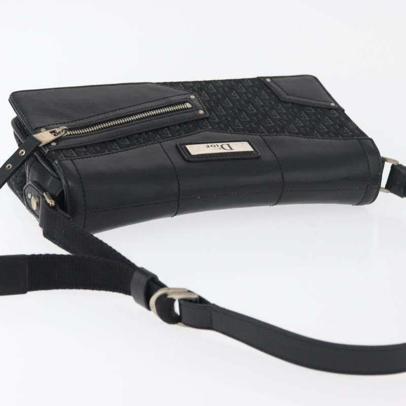 【日本直送】Christian Dior Trotter帆布肩背包 黑色 銀色 正品 176057A-5