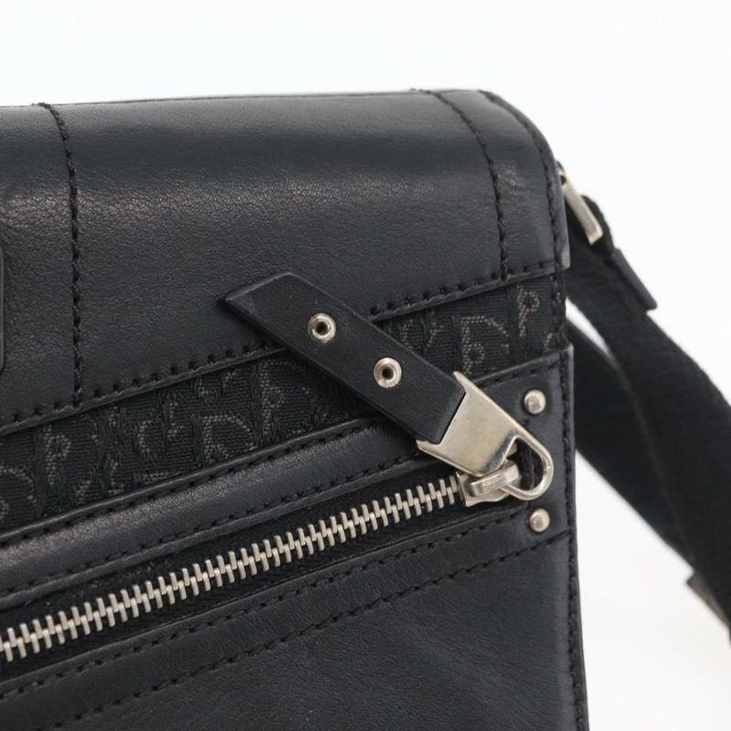 【日本直送】Christian Dior Trotter帆布肩背包 黑色 銀色 正品 176057A-8