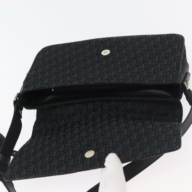 【日本直送】Christian Dior Trotter帆布肩背包 黑色 銀色 正品 176057A-9