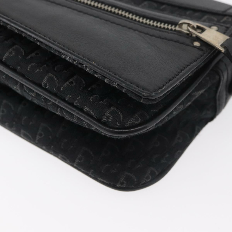 【日本直送】Christian Dior Trotter帆布肩背包 黑色 銀色 正品 176057A-14