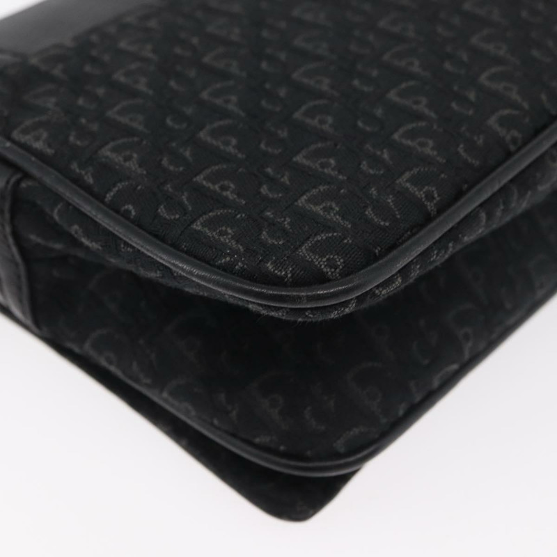 【日本直送】Christian Dior Trotter帆布肩背包 黑色 銀色 正品 176057A-15