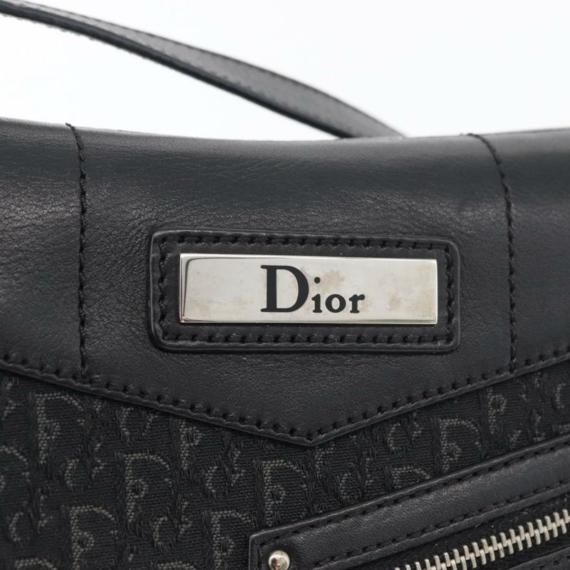【日本直送】Christian Dior Trotter帆布肩背包 黑色 銀色 正品 176057A-17