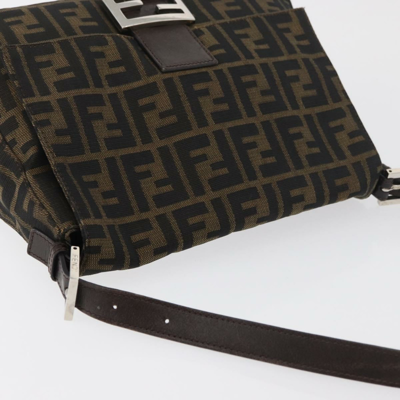 【日本直送】FENDI Zucca帆布Mamma Baguette單肩包 棕色/黑色 正品 176565SAV-5