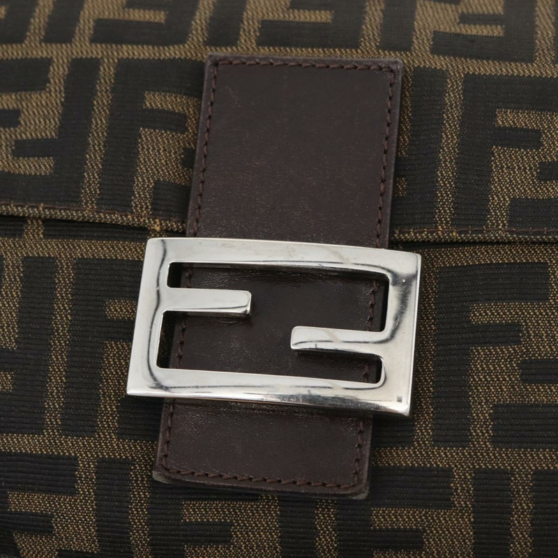 【日本直送】FENDI Zucca帆布Mamma Baguette單肩包 棕色/黑色 正品 176565SAV-18