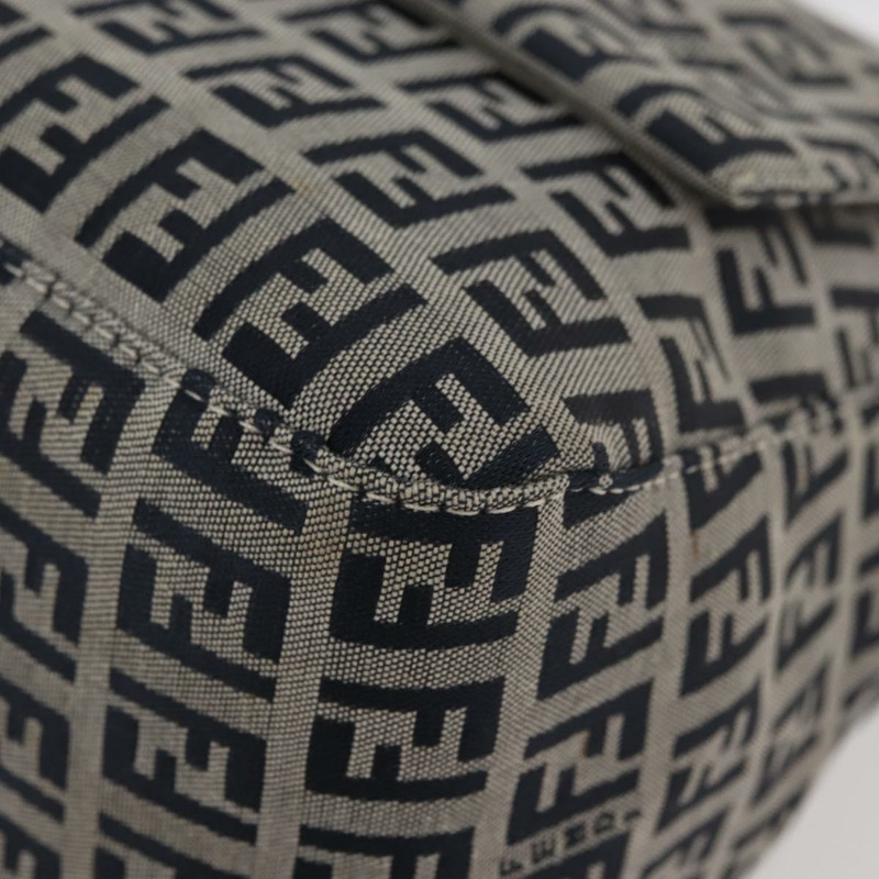 【日本直送】FENDI Zucchino 帆布 Mamma Baguette 單肩包 海軍藍 銀色 正品 176566V-15
