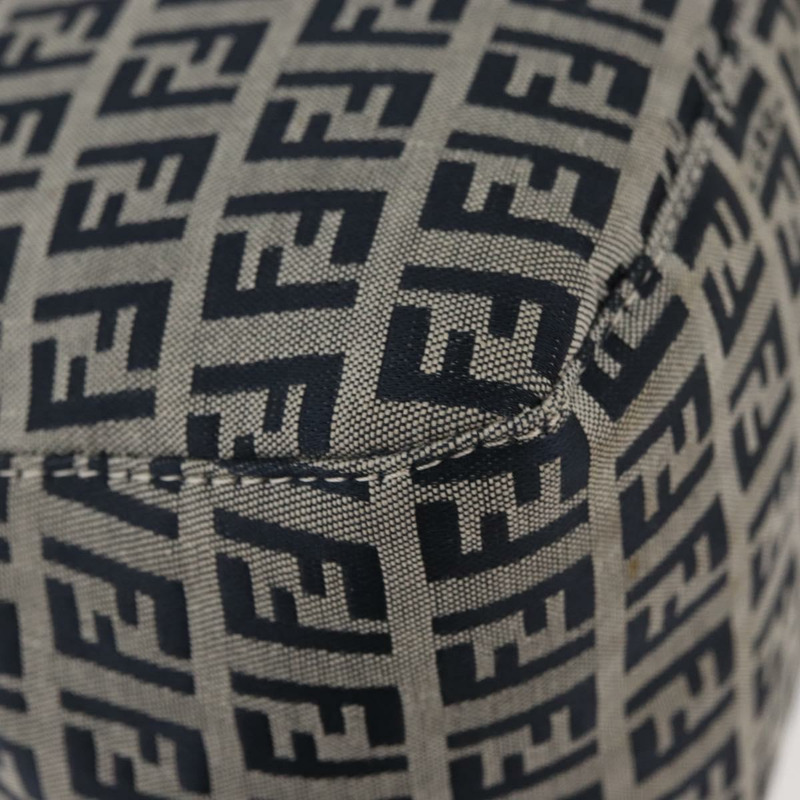 【日本直送】FENDI Zucchino 帆布 Mamma Baguette 單肩包 海軍藍 銀色 正品 176566V-16