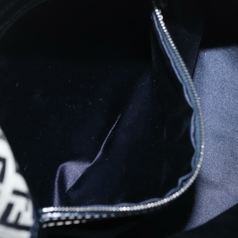 【日本直送】FENDI Zucchino 帆布 Mamma Baguette 單肩包 海軍藍 銀色 正品 176566V-25