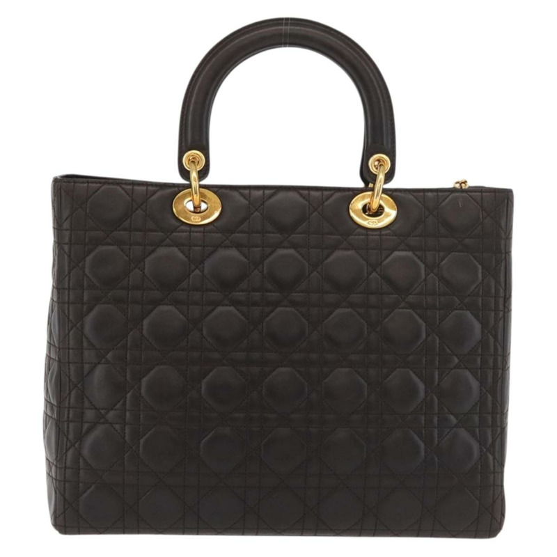 【日本直送】Christian Dior Canage 手提包，羊皮材質，棕色，金色，正品，貨號 176393SAV-1