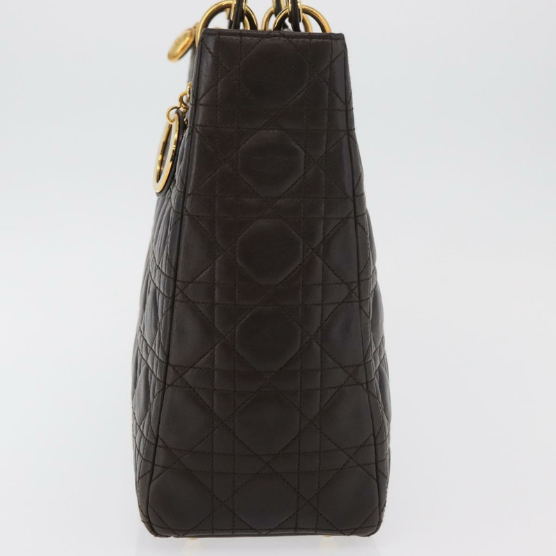 【日本直送】Christian Dior Canage 手提包，羊皮材質，棕色，金色，正品，貨號 176393SAV-2