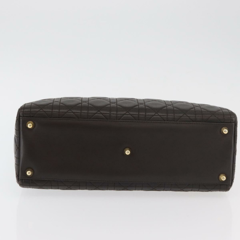 【日本直送】Christian Dior Canage 手提包，羊皮材質，棕色，金色，正品，貨號 176393SAV-4