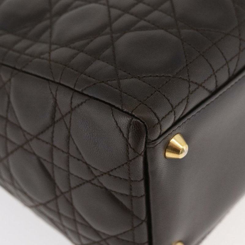 【日本直送】Christian Dior Canage 手提包，羊皮材質，棕色，金色，正品，貨號 176393SAV-7