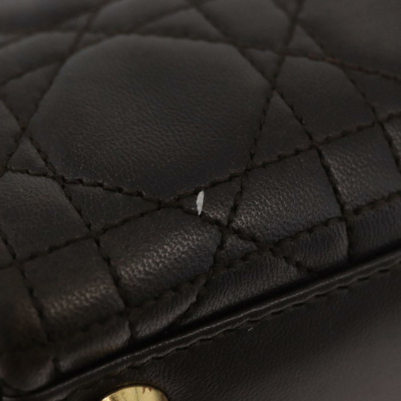 【日本直送】Christian Dior Canage 手提包，羊皮材質，棕色，金色，正品，貨號 176393SAV-8