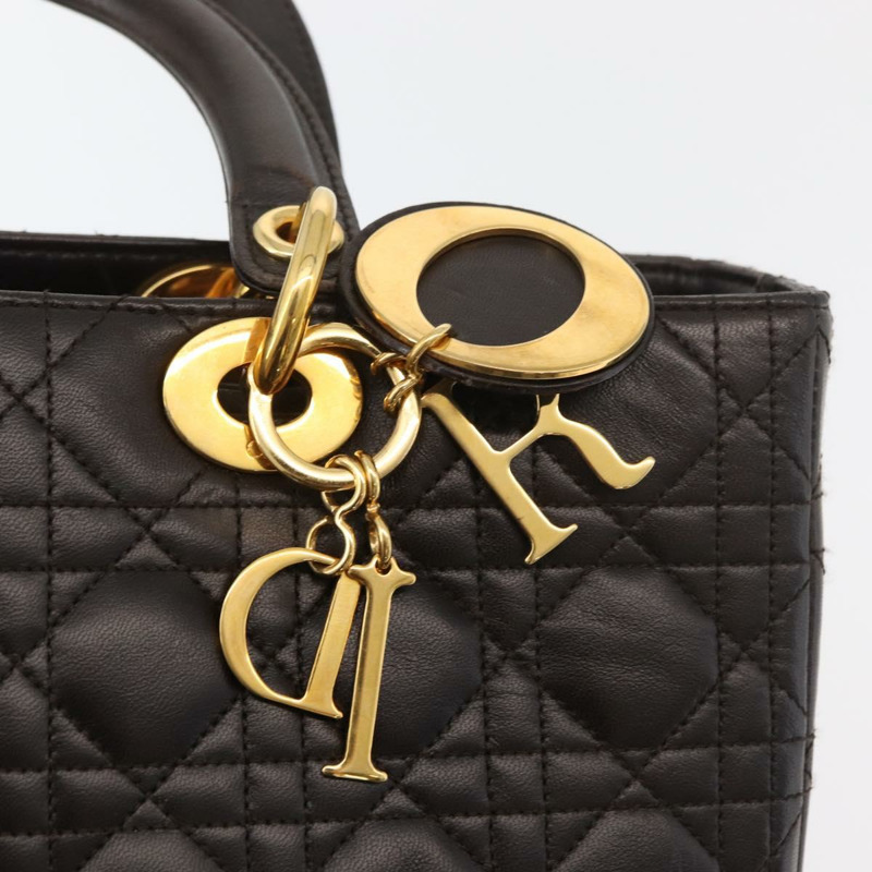 【日本直送】Christian Dior Canage 手提包，羊皮材質，棕色，金色，正品，貨號 176393SAV-9