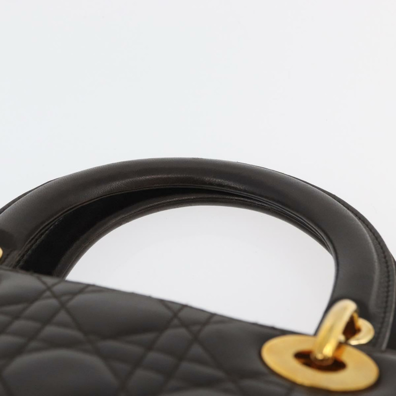 【日本直送】Christian Dior Canage 手提包，羊皮材質，棕色，金色，正品，貨號 176393SAV-13