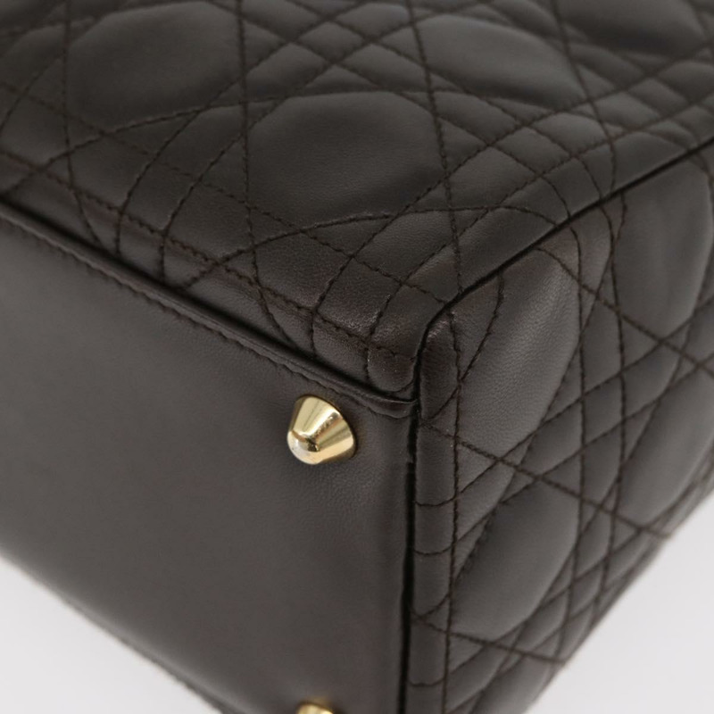 【日本直送】Christian Dior Canage 手提包，羊皮材質，棕色，金色，正品，貨號 176393SAV-14