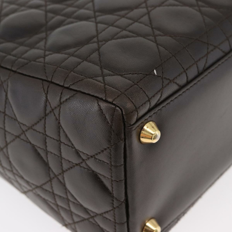 【日本直送】Christian Dior Canage 手提包，羊皮材質，棕色，金色，正品，貨號 176393SAV-15