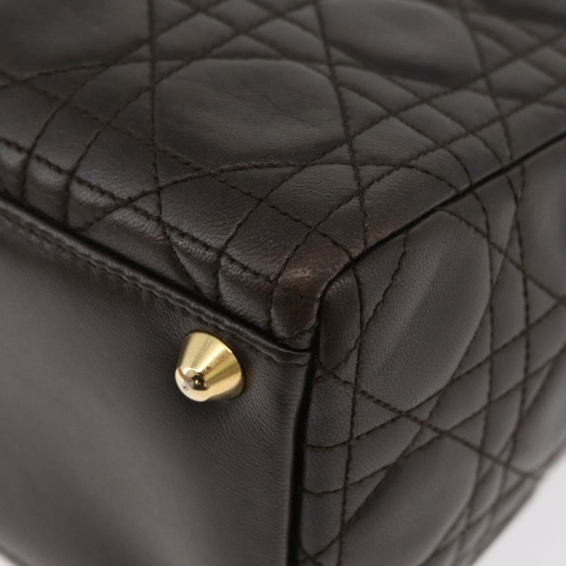 【日本直送】Christian Dior Canage 手提包，羊皮材質，棕色，金色，正品，貨號 176393SAV-16