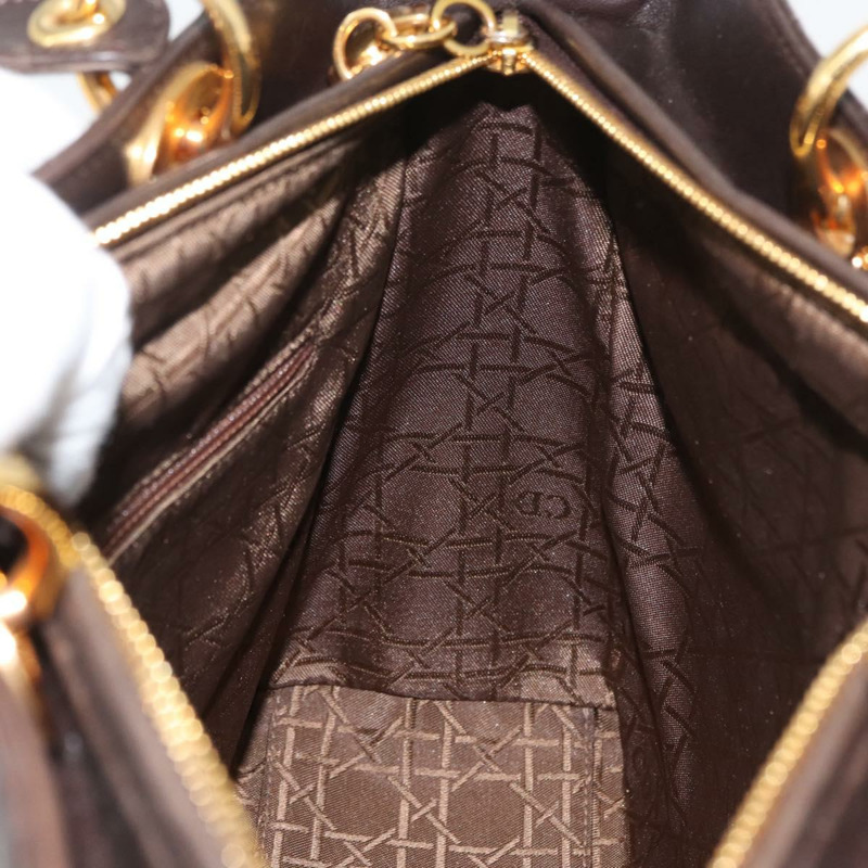 【日本直送】Christian Dior Canage 手提包，羊皮材質，棕色，金色，正品，貨號 176393SAV-19