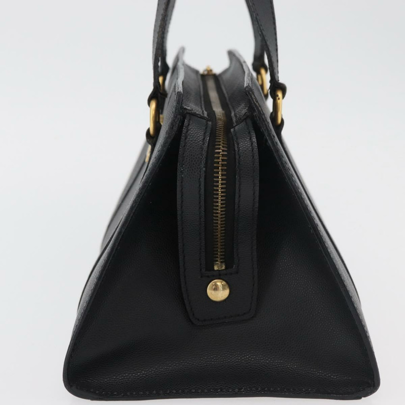 【日本直送】CELINE Triomphe 手提包，黑色金色皮革，正品 mr2394A-2
