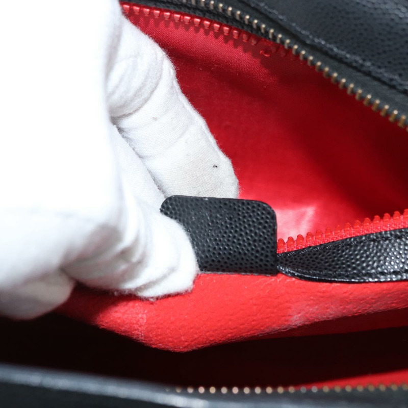 【日本直送】CELINE Triomphe 手提包，黑色金色皮革，正品 mr2394A-11