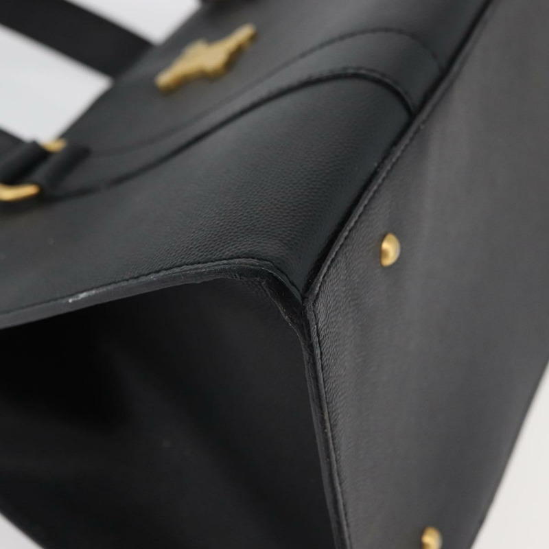 【日本直送】CELINE Triomphe 手提包，黑色金色皮革，正品 mr2394A-14