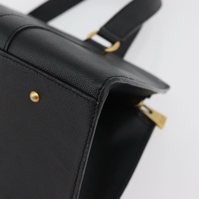 【日本直送】CELINE Triomphe 手提包，黑色金色皮革，正品 mr2394A-17