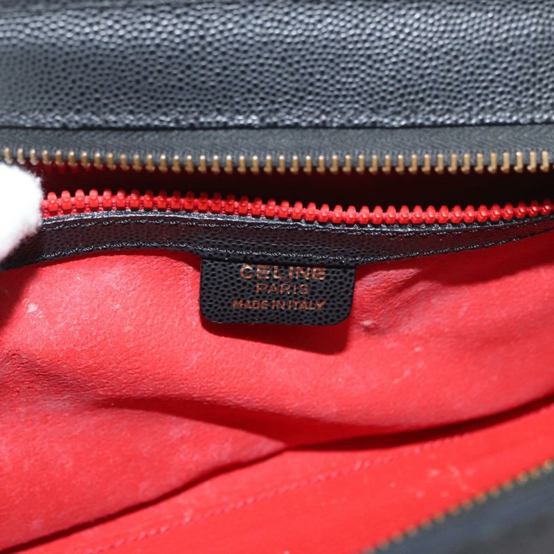 【日本直送】CELINE Triomphe 手提包，黑色金色皮革，正品 mr2394A-19