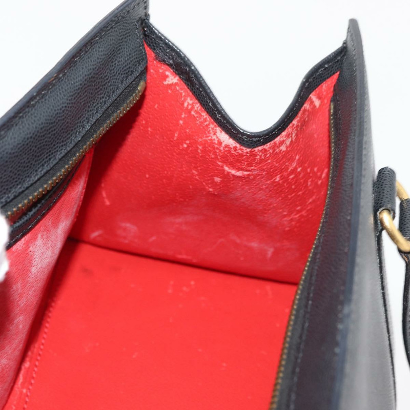 【日本直送】CELINE Triomphe 手提包，黑色金色皮革，正品 mr2394A-21