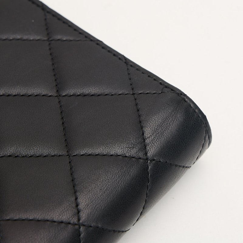 二手Chanel CF長夾/黑銀羊-18