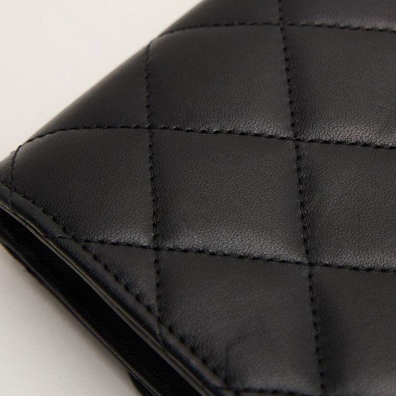 二手Chanel CF長夾/黑銀羊-19