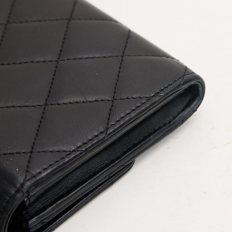 二手Chanel CF長夾/黑銀羊-20