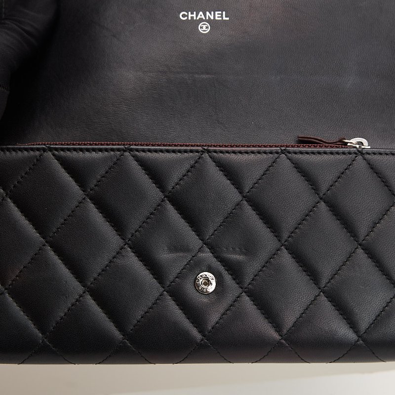 二手Chanel CF長夾/黑銀羊-23
