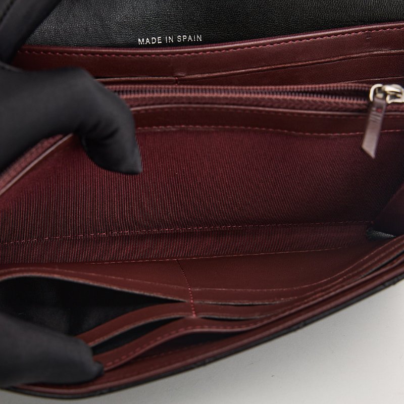 二手Chanel CF長夾/黑銀羊-26