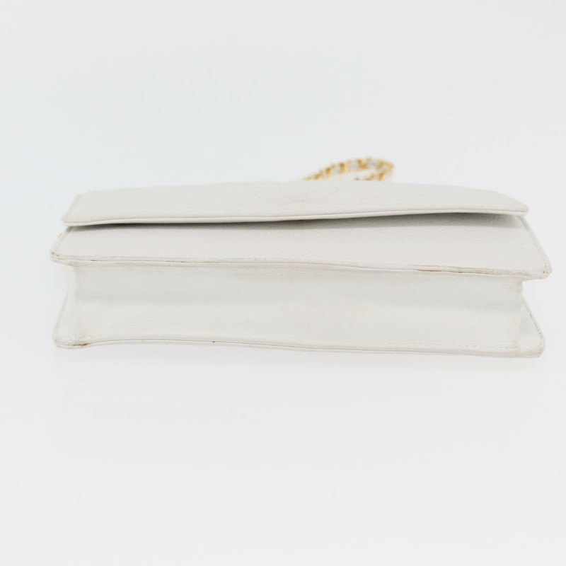 【日本直送】香奈兒鏈單背包 魚子醬紋白金 CC Auth mr2378A-4