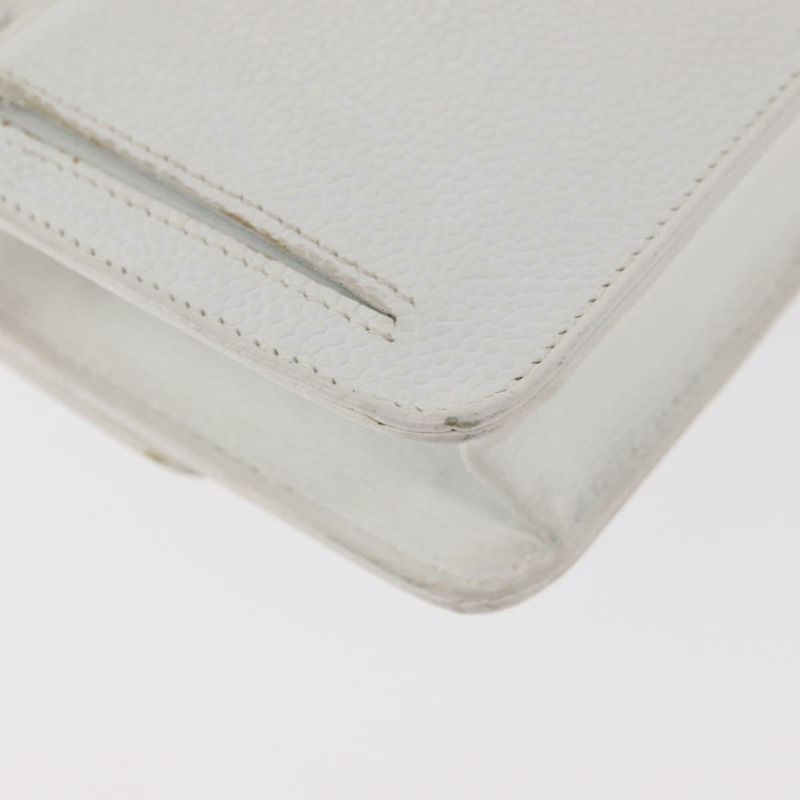 【日本直送】香奈兒鏈單背包 魚子醬紋白金 CC Auth mr2378A-14