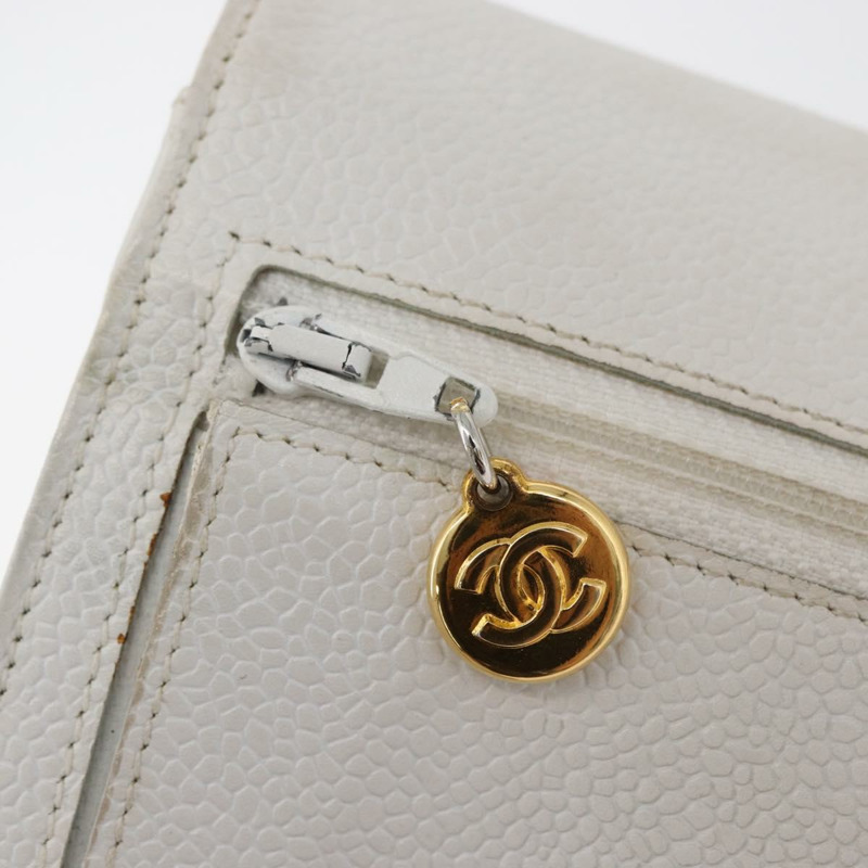 【日本直送】香奈兒鏈單背包 魚子醬紋白金 CC Auth mr2378A-16
