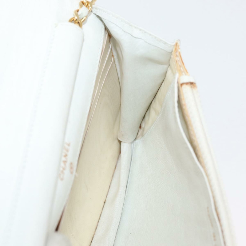 【日本直送】香奈兒鏈單背包 魚子醬紋白金 CC Auth mr2378A-18