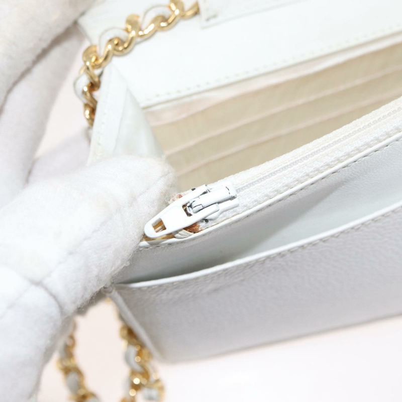 【日本直送】香奈兒鏈單背包 魚子醬紋白金 CC Auth mr2378A-20